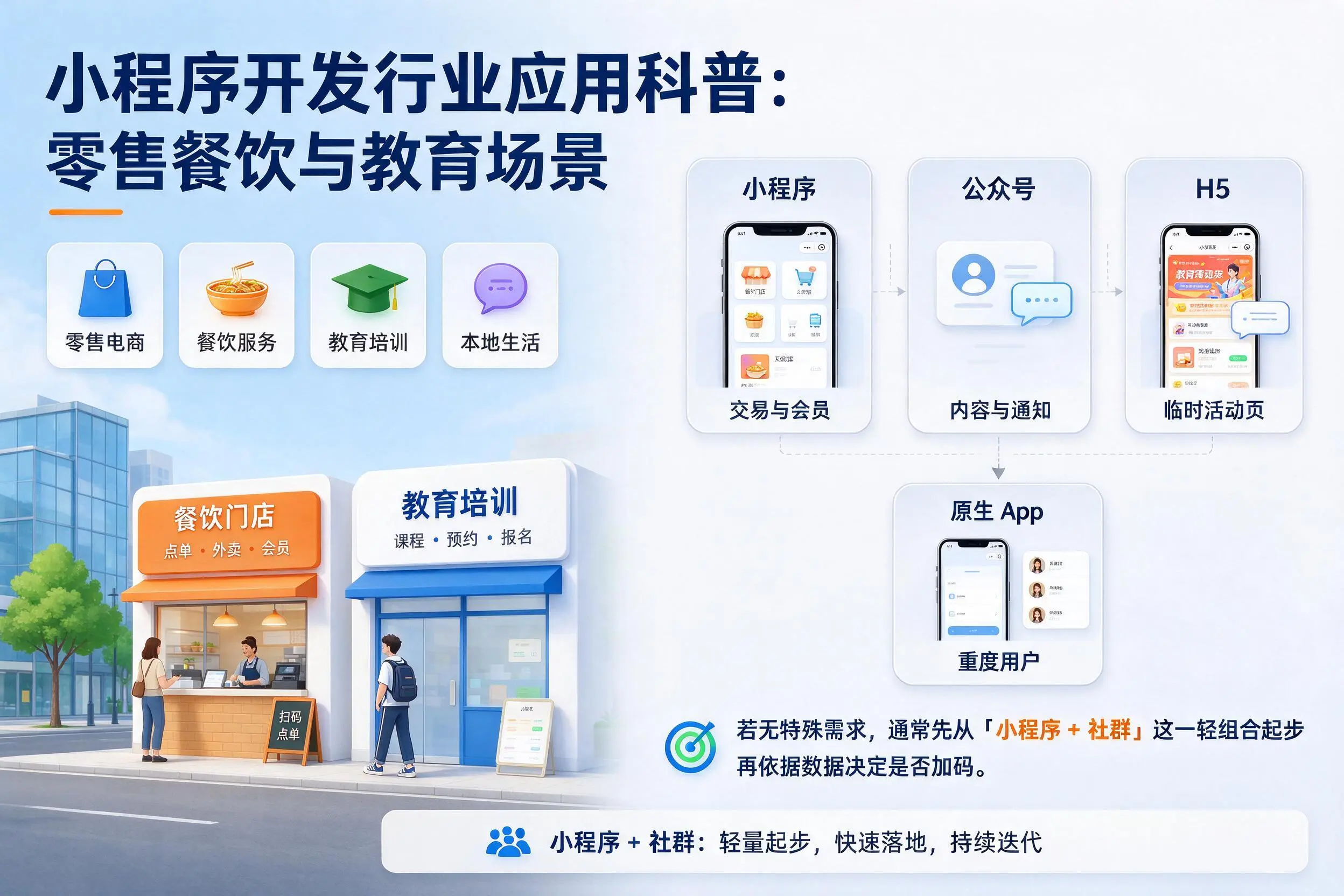 迪庆小程序开发行业应用科普:零售餐饮与教育场景