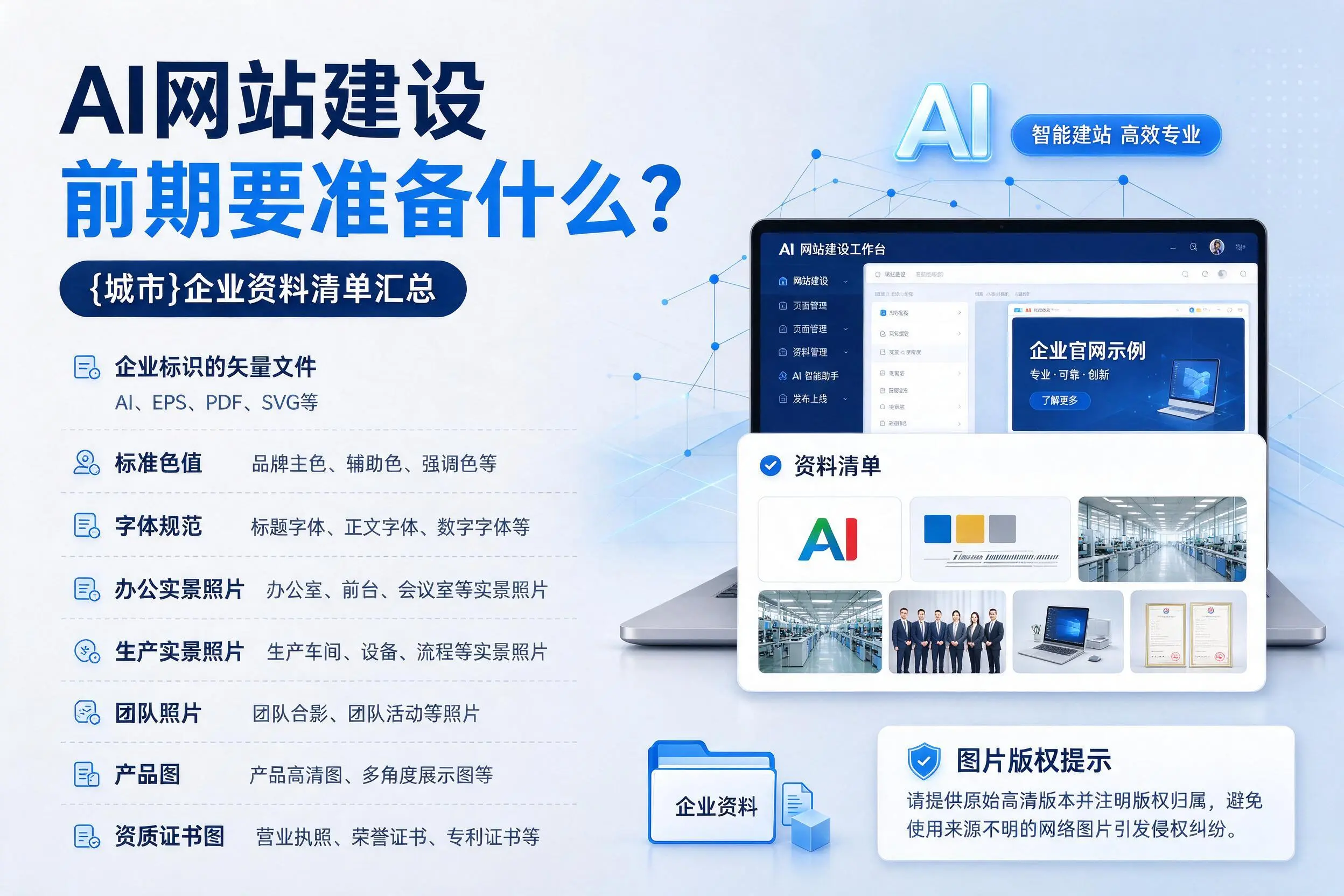 AI网站建设前期要准备什么？迪庆企业资料清单汇总
