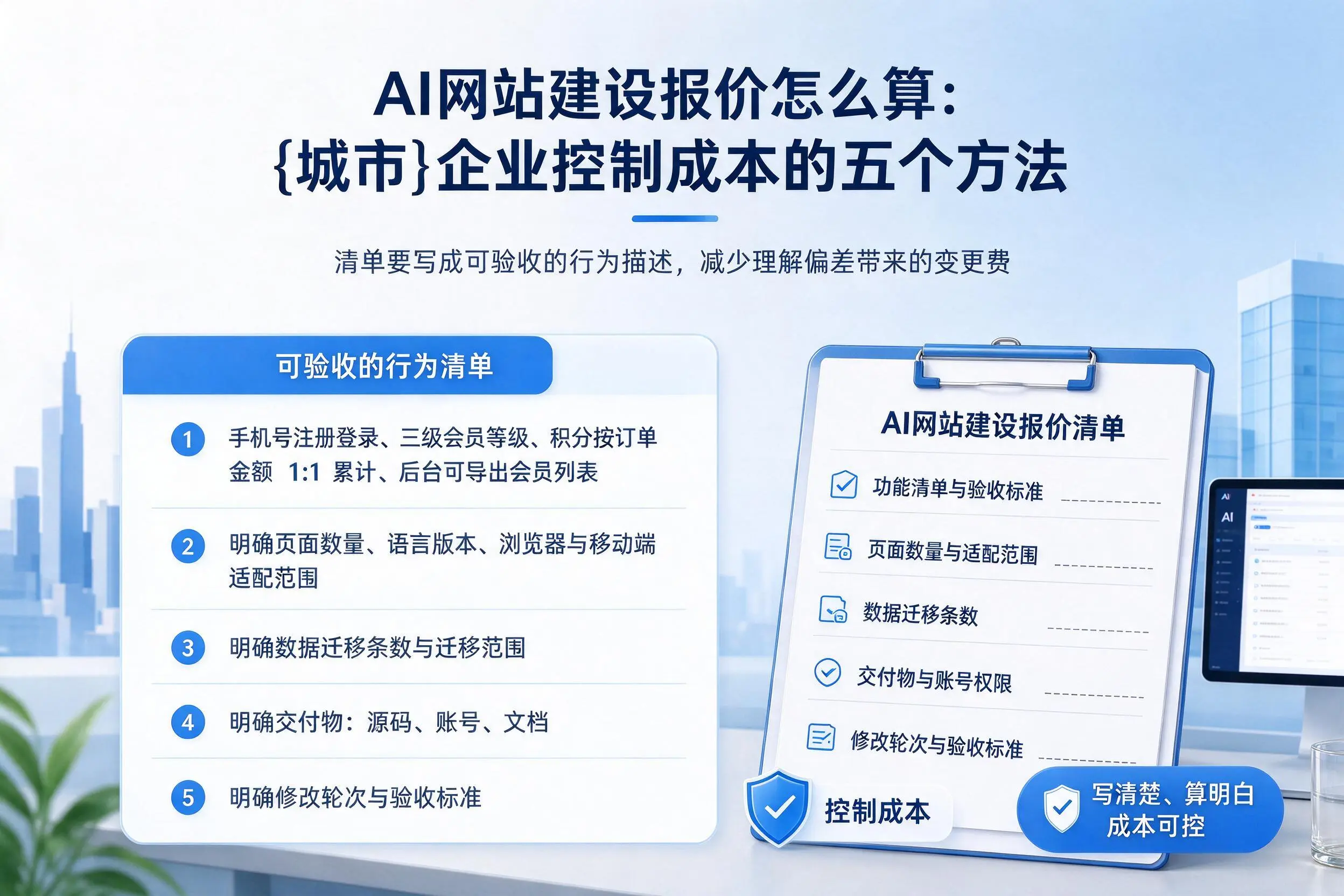 AI网站建设报价怎么算:迪庆企业控制成本的五个方法